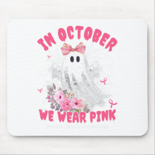 Mousepad Em outubro, Vestimos o fuso do Cancer de mama rosa