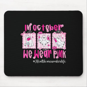 Mousepad Em outubro, Vestimos o trabalhador de saúde rosa q