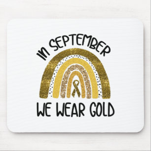 Mousepad Em Setembro Usamos Dourado Conscientização do Cânc