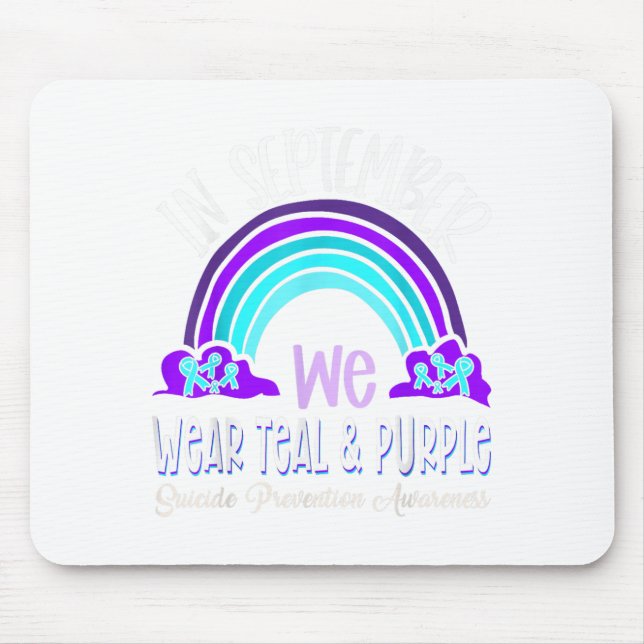Mousepad Em Setembro, Vestimos Suicídio De Fita Roxal Teal  (Frente)