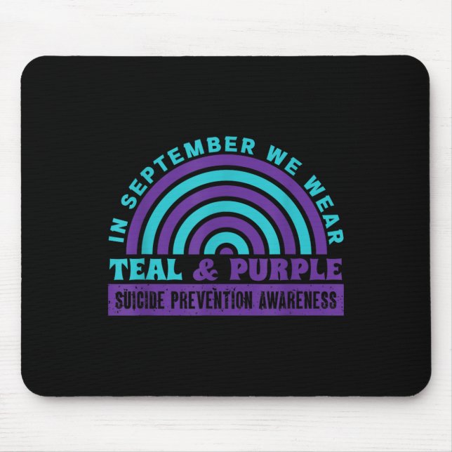 Mousepad Em setembro Vestimos Teal &amp; Purple _ Suicídio  (Frente)