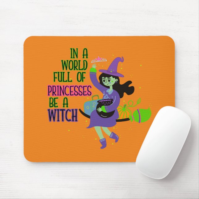 Mousepad Em um Cheio mundial de princesas seja uma bruxa (Com mouse)