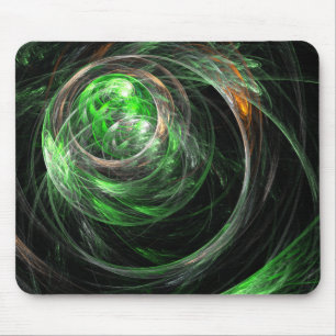 Mousepad Em volta do Mouse Verde de Arte Abstrato