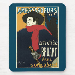Mousepad Embaixadores, Aristide Bruant por Toulouse Lautrec