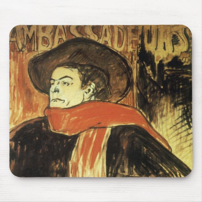 Mousepad Embaixadores, Aristide Bruant por Toulouse Lautrec (Frente)