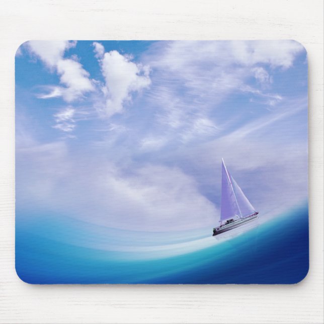Mousepad Embarcação à vela e onda épica (Frente)