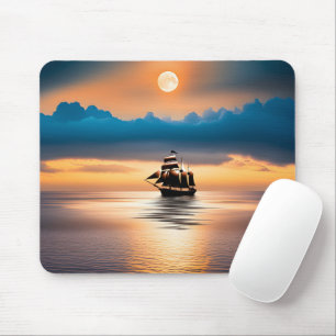Mousepad Embarcação Clipper No Oceano Luar
