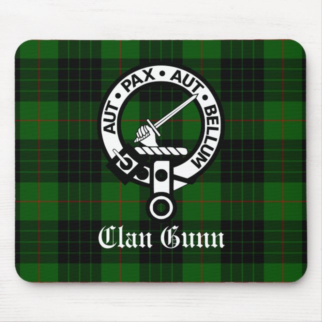 Mousepad Emblema da Crista e Xadrez do Clã Gunn (Frente)