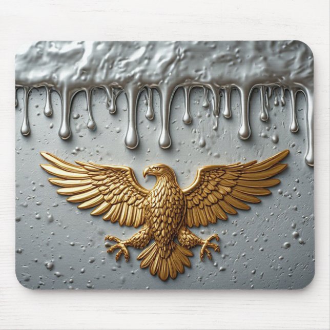 Mousepad Emblema de Águia Dourada com Asas Estendidas (Frente)