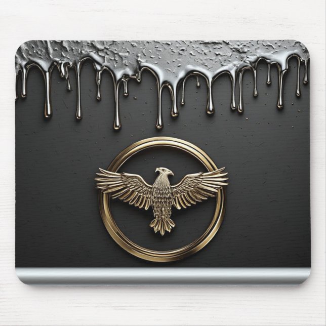 Mousepad Emblema de Águia Dourada com Asas Estendidas (Frente)
