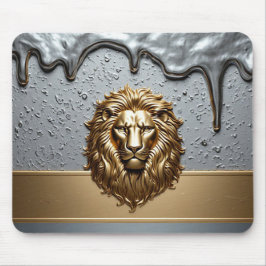 Mousepad Emblema do Leão Dourado Símbolo de Luxo Real 🦁