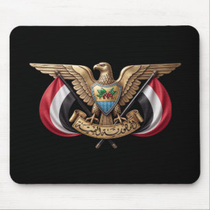 Mousepad emblema símbolo brasão de armas do país Iêmen falc