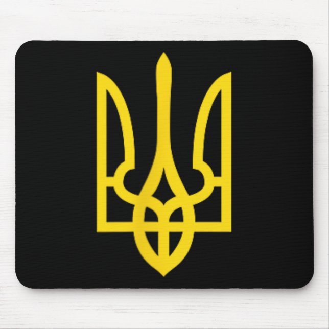 Mousepad Emblema Símbolo de Apoio à Ucrânia Apoie os Ucrani (Frente)