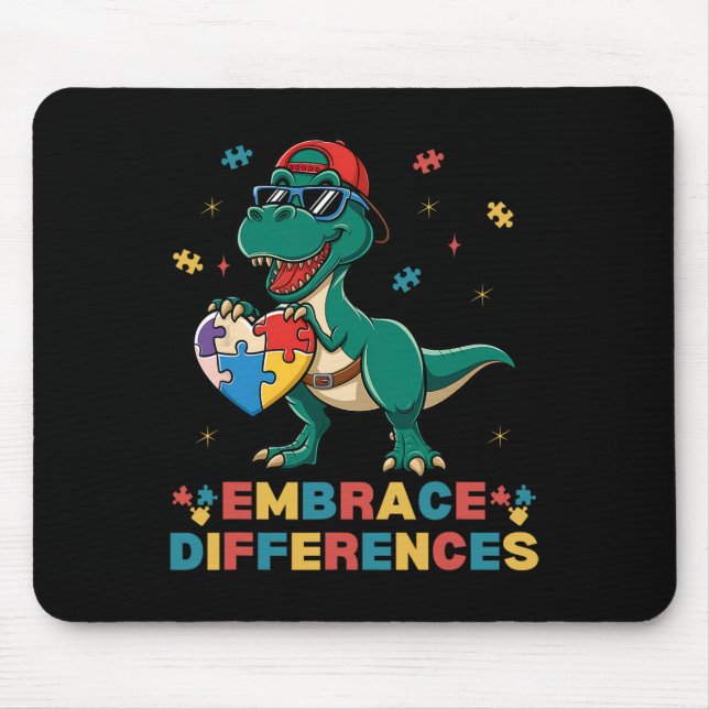 Mousepad Embrace diferenças Autismo consciência Quebra-cabe (Frente)