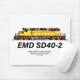 Mousepad EMD SD40-2 Locomotiva Diesel. União do Pacífico