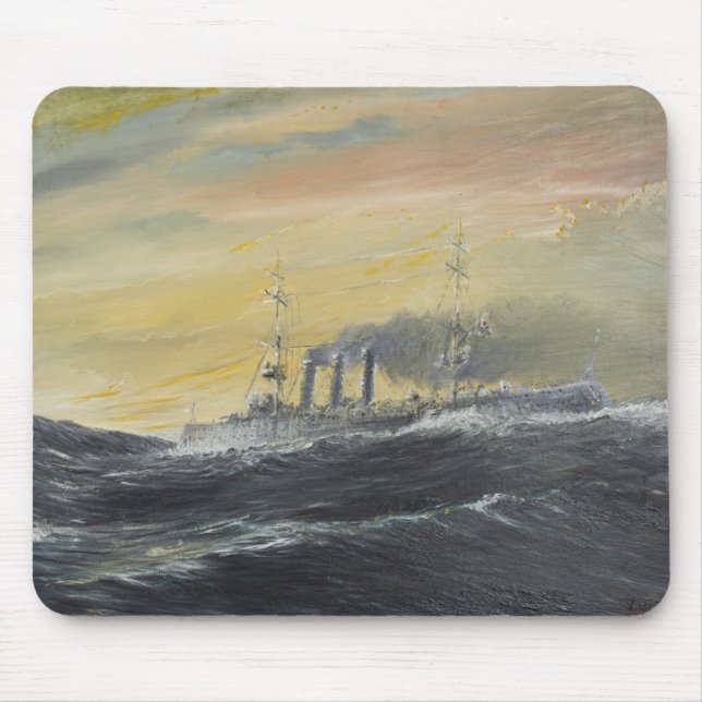 Mousepad Emden monta o Oceano Índico 1914 2011 das ondas (Frente)