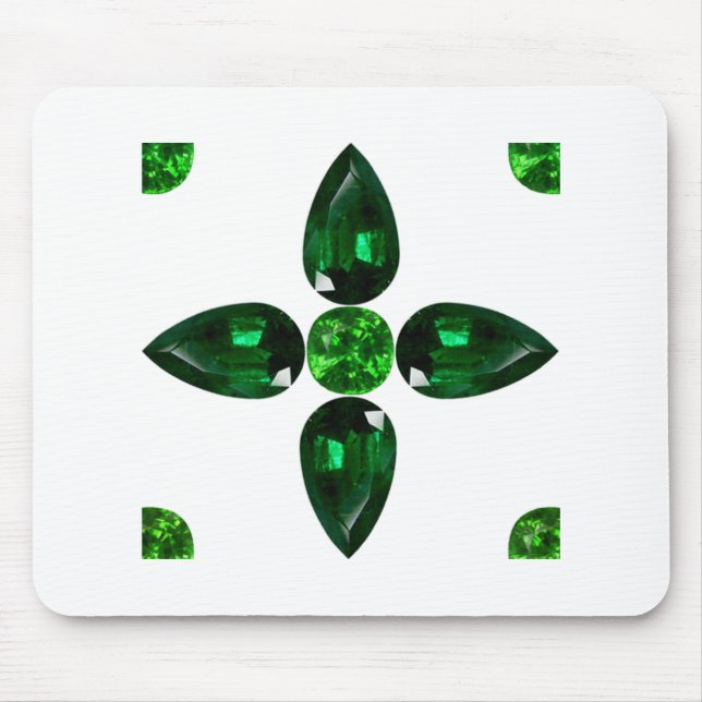 Mousepad Emerald Gemstone Art, Verde (Frente)