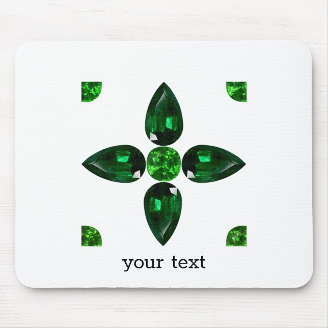 Mousepad Emerald Gemstone Art, Verde (Frente)