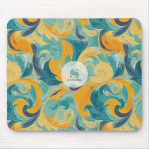Mousepad Emerald Green e Dourada Abstrato inspirada em Pais