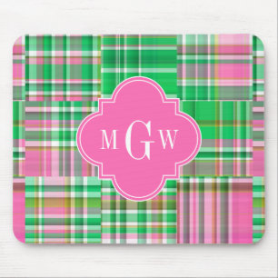 Mousepad Emerald Hot Pink Pré-Pink Patches Madras Monogram