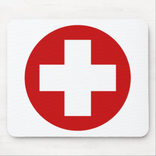 Mousepad Emergência suíça Roundell da cruz vermelha