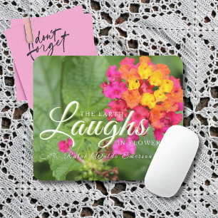 Mousepad Emerson Linda Citação Floral