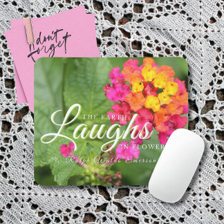 Mousepad Emerson Linda Citação Floral