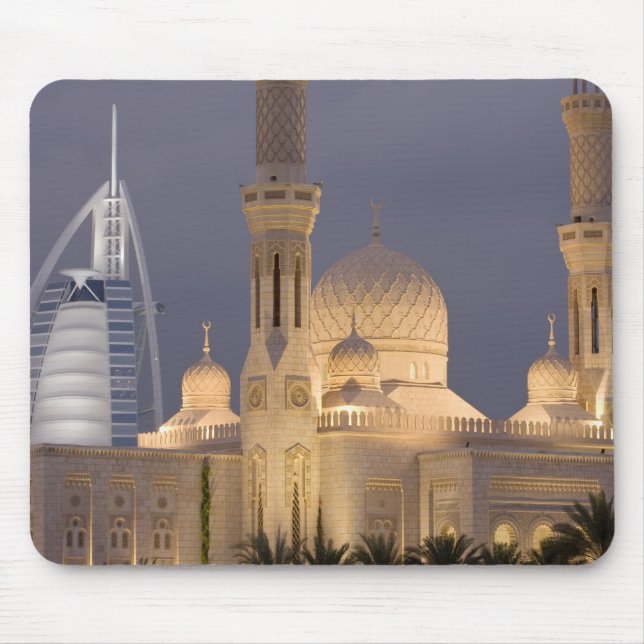 Mousepad Emirados Árabes Unidos, Dubai. Mesquita à noite co (Frente)