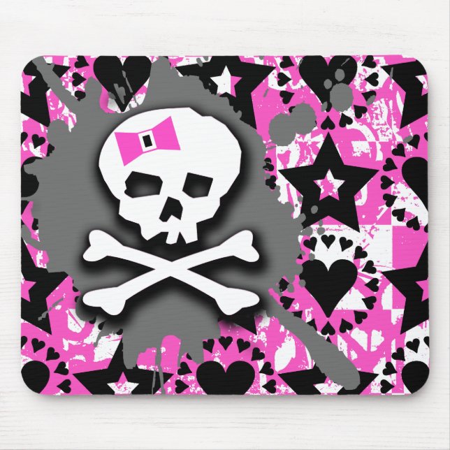 Mousepad Emo Skull & Bones (Frente)