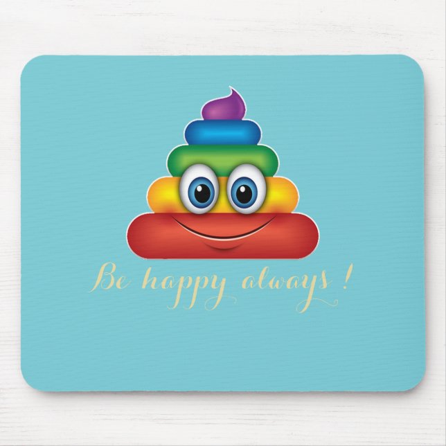 Mousepad Emoji de Cocô Colorido Adorável (Frente)