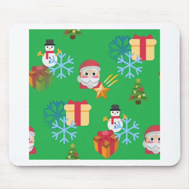 Mousepad emoji de natal verde (Frente)
