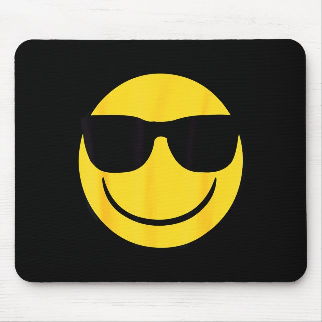 Mousepad Emoji Oficial Retrô Óculos de Sol Rosto Sorridente (Frente)