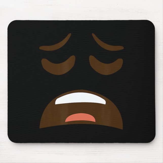 Mousepad Emoticon Fácil Halloween De Cara Cansada Escavada (Frente)
