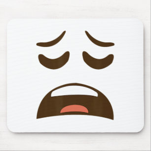 Mousepad Emoticon Fácil Halloween De Cara Cansada Escavada