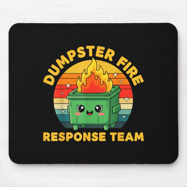 Mousepad Employee Dumpster Fire Resnse Team Ugly Christmas  (Frente)