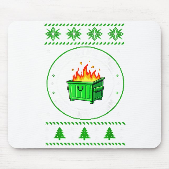 Mousepad Employee Dumpster Fire Resnse Team Ugly Christmas  (Frente)