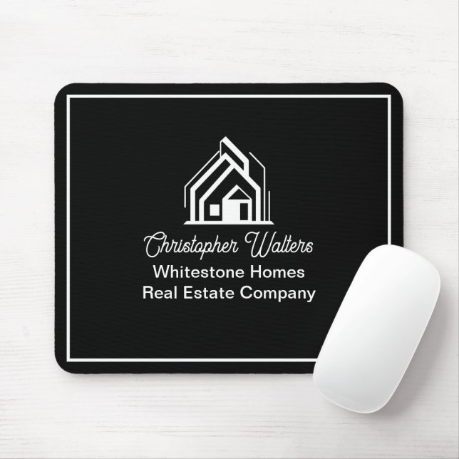 Mousepad Empresa de Imóveis Black Corretor Personalizado (Com mouse)