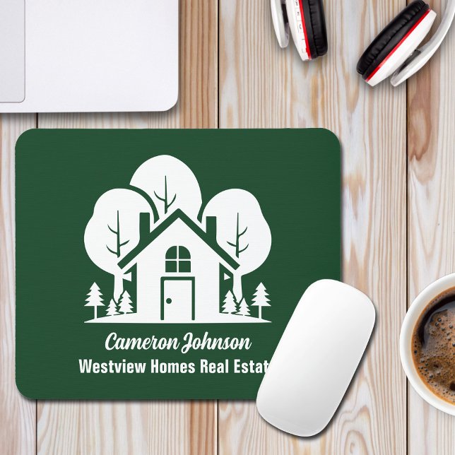 Mousepad Empresa de Imóveis Casa Verde Floresta Personaliza (Criador carregado)