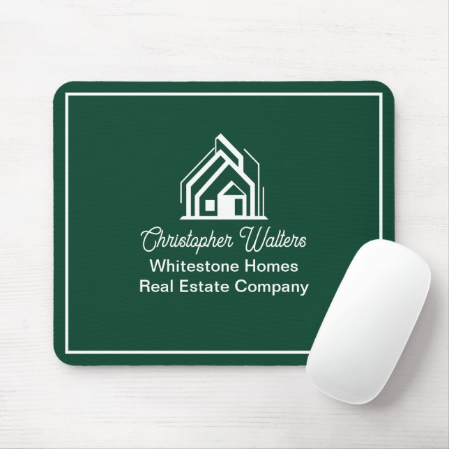 Mousepad Empresa de Imóveis Verde Corretor Personalizado (Com mouse)