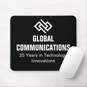 Mousepad Empresa de Segurança Cibernética Preto e Branco Pe