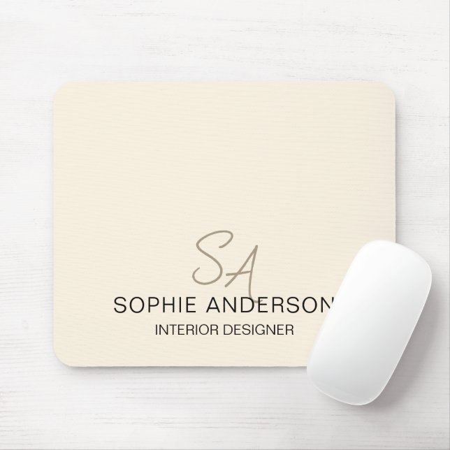 Mousepad Empresa Profissional de Monograma Personalizado Mo (Com mouse)