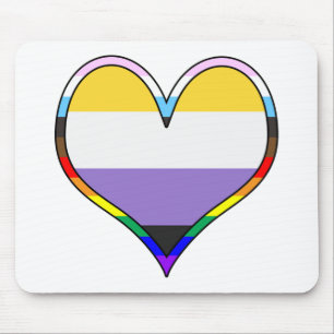Mousepad Enby Pride Heart