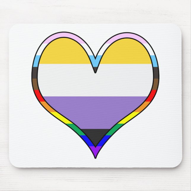 Mousepad Enby Pride Heart (Frente)