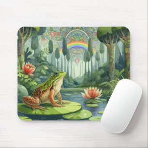 Mousepad Encantando o Sapo William Morris numa Floresta