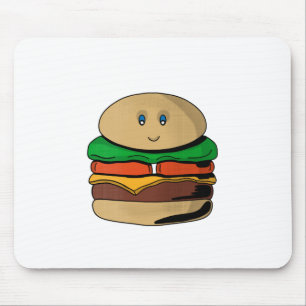 Mousepad Encantável Burger Hamburger Kawaii