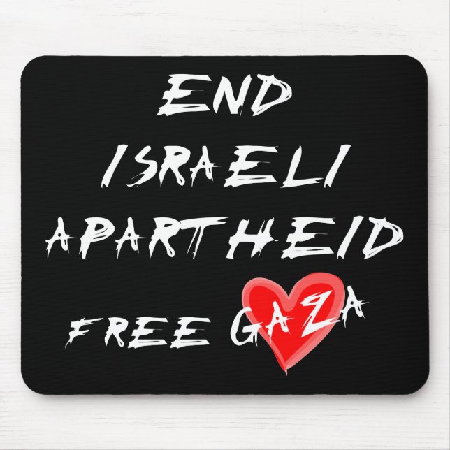 Mousepad Encerrar texto branco do Apartheid israelense no m (Frente)