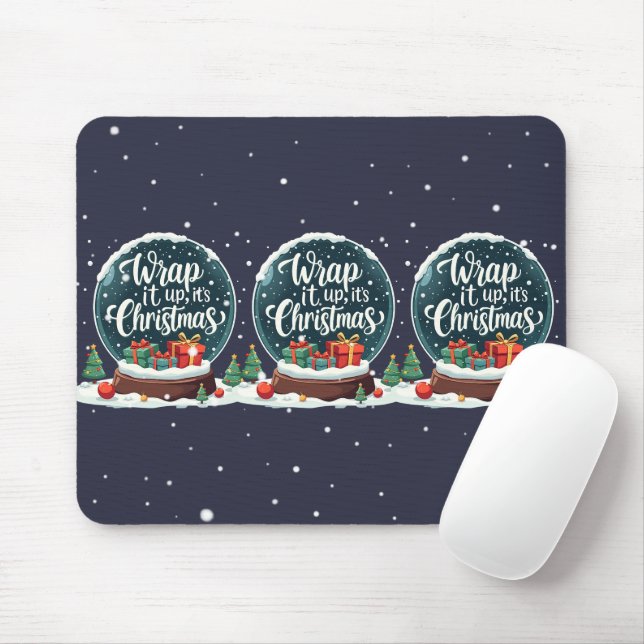 Mousepad Encerre-o É Design do Globo de Neve de Natal (Com mouse)