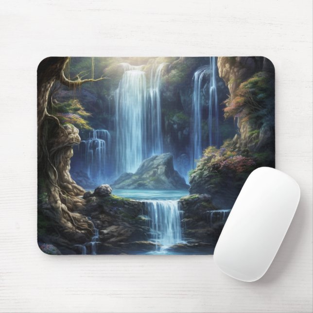 Mousepad Enchanted Fantasy Waterfall Dreamscape  (Com mouse)