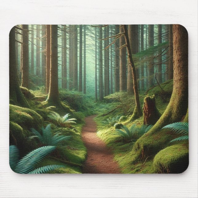 Mousepad Enchanted Forest Path – Tranquil Green Escape (Frente)