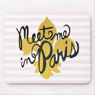 Mousepad Encontre-me no preto e no ouro de Paris